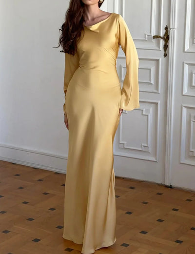 Satin Long Sleeve Dress