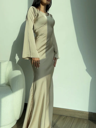 Satin Long Sleeve Dress